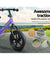 Kids Balance Bike Ride On Toys Push Bicycle Wheels Toddler Baby 12" Bikes-Purple