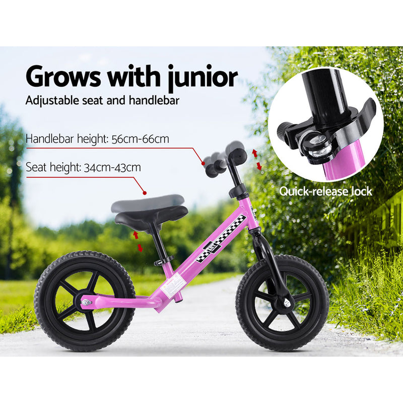 Kids Balance Bike Ride On Toys Push Bicycle Wheels Toddler Baby 12" Bikes-Pink